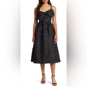 Ella’s Bow Black Midi Dress